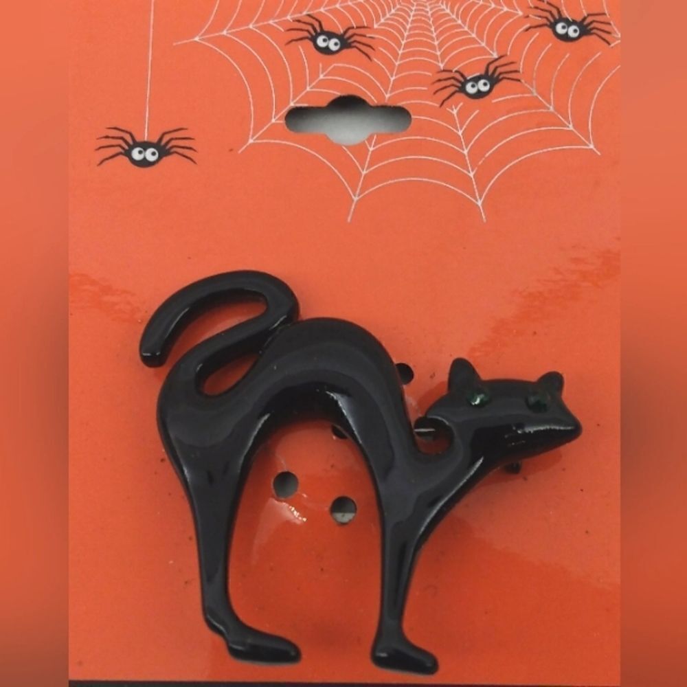 Black Cat Brooch Jewelry Pin - Picture 2 of 8